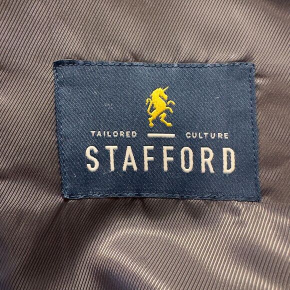 STAFFORD Mens Two Piece Suit 2-Button Blazer Jacket 46L Pant 40Wx30 Gray Wool - Picture 16 of 16